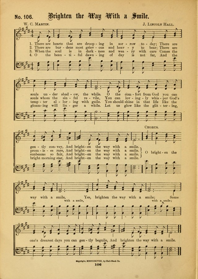 The Voice of Praise: a compilation of the very best sacred songs for use in Sunday Schools and praise services page 106