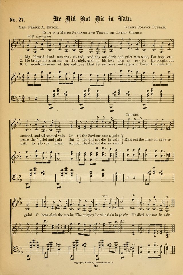 The Voice of Praise: a compilation of the very best sacred songs for use in Sunday Schools and praise services page 27