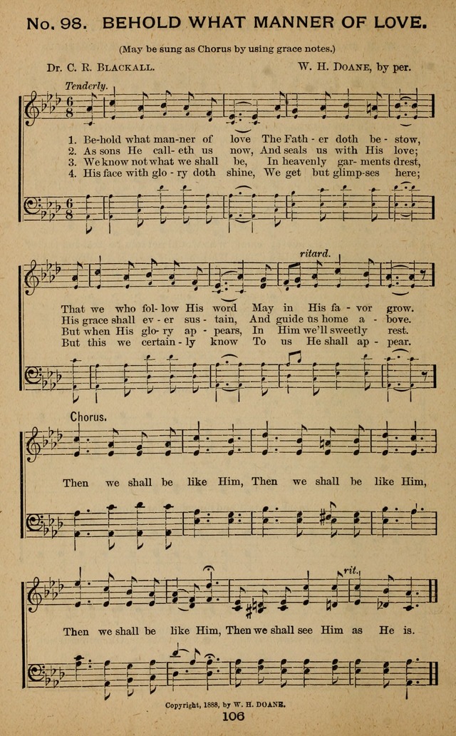 Windows of Heaven: hymns new and old for the church, Sunday school and home used by Rev. H.M. Wharton in evangelistic work page 106