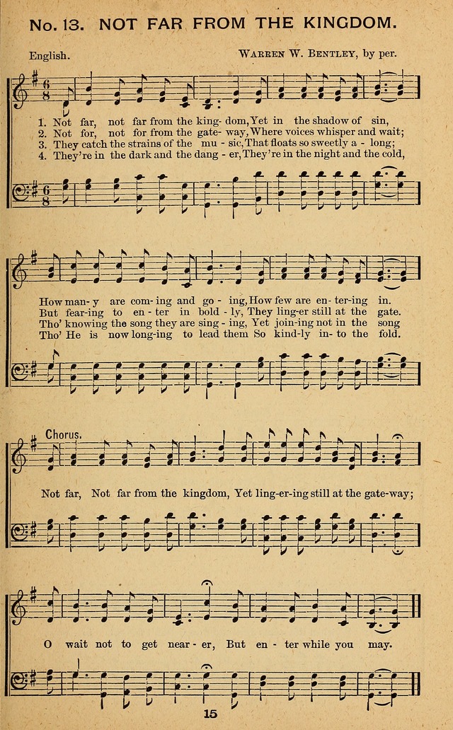 Windows of Heaven: hymns new and old for the church, Sunday school and home used by Rev. H.M. Wharton in evangelistic work page 15