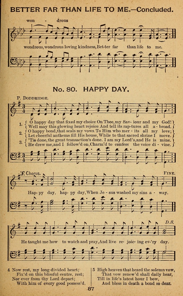 Windows of Heaven: hymns new and old for the church, Sunday school and home used by Rev. H.M. Wharton in evangelistic work page 87