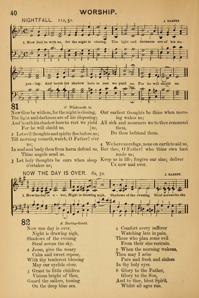 Worship in Song: a selection of hymns and tunes for the Service of the Sanctuary  page 40