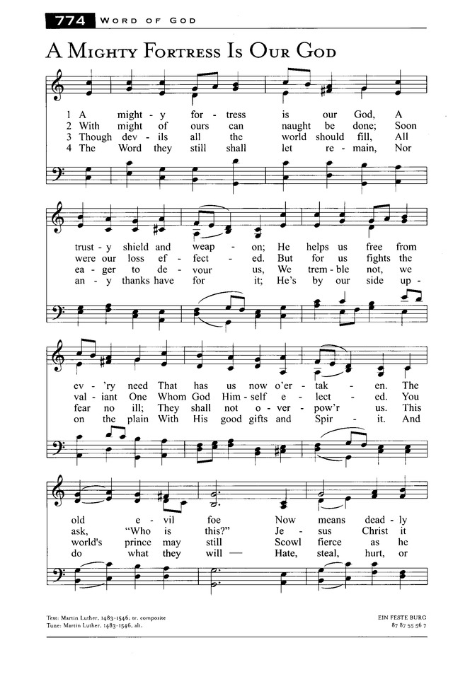A mighty Fortress is our God, A trusty Shield and Weapon | Hymnary.org
