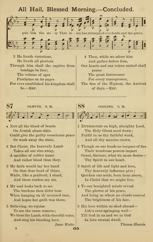 Westminster Sabbath School Hymnal, a collection of hymns and tunes for use in sabbath-schools and social meetings page 66