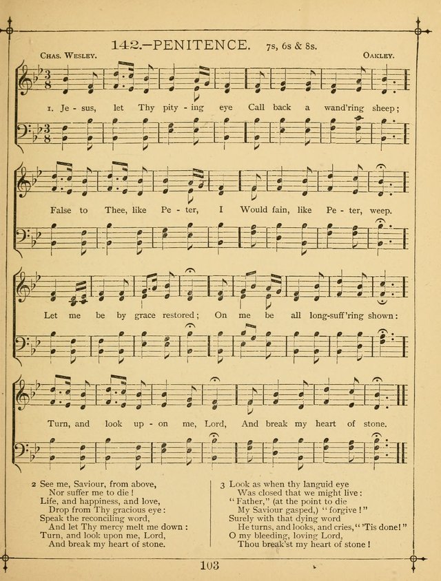 The Wreath of Gems: or strictly favorite songs and tunes for the Sunday School, and for general use in public and social worship page 103