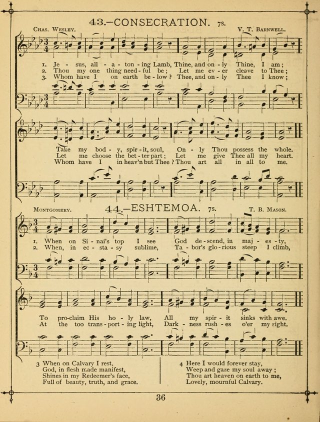 The Wreath of Gems: or strictly favorite songs and tunes for the Sunday School, and for general use in public and social worship page 36
