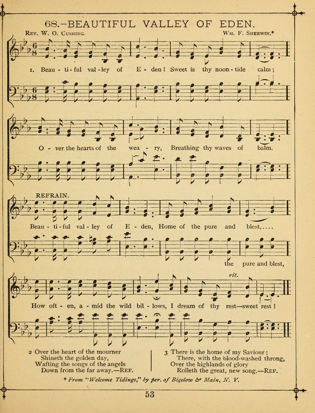 The Wreath of Gems: or strictly favorite songs and tunes for the Sunday School, and for general use in public and social worship page 53
