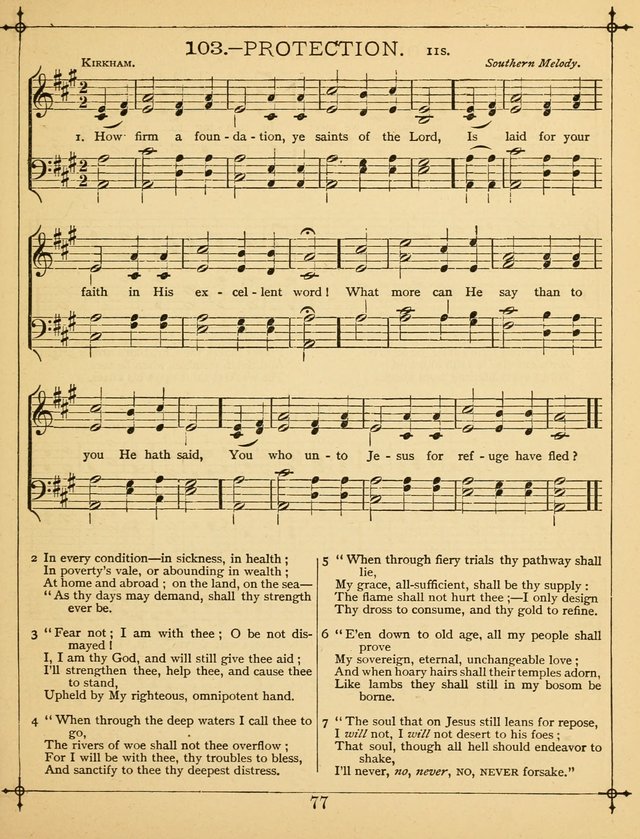 The Wreath of Gems: or strictly favorite songs and tunes for the Sunday School, and for general use in public and social worship page 77
