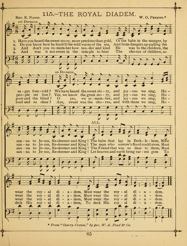 The Wreath of Gems: or strictly favorite songs and tunes for the Sunday School, and for general use in public and social worship page 85