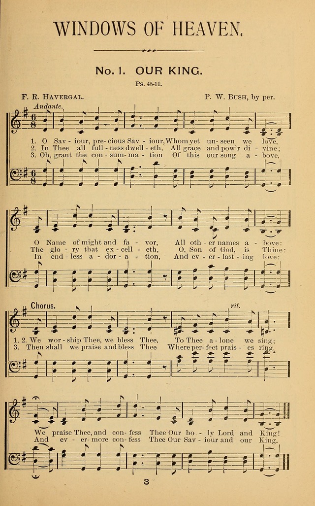 Windows of Heaven: hymns new and old for the church, sunday school and home (New ed.) page 3