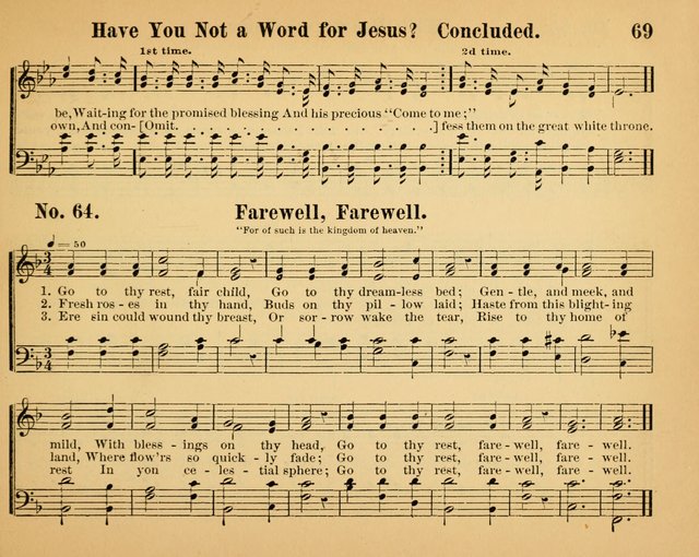 The Way of Life: for the Sunday-school. a valuable collection of songs both new and standard, carefully selected and arranged for this work page 69