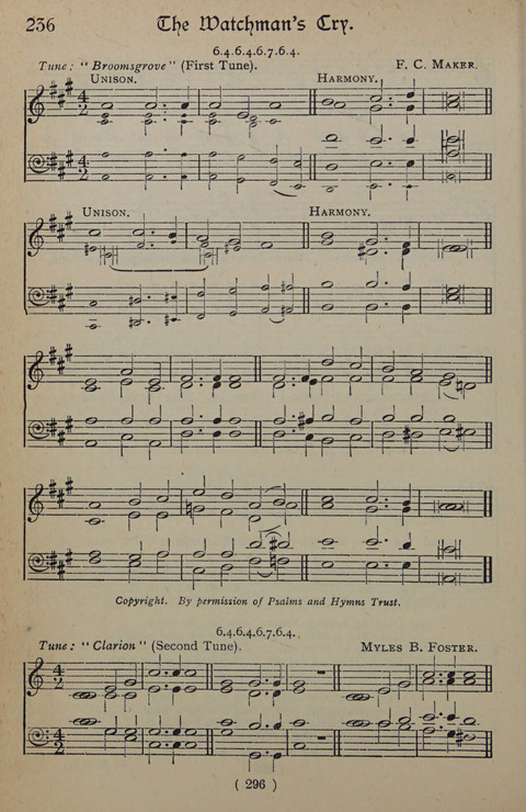 The Y.M.C.A. Hymnal: specially compiled for the use of men page 296