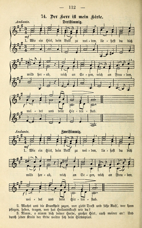 Zwei- und dreistimmige geistliche Lieder und Choräle: zum Gebrauch der Schwestern des Stuttgarter Diakonissenhauses, der Jungfrauen- und ähnlicher Vereine (2. Auflage) page 112