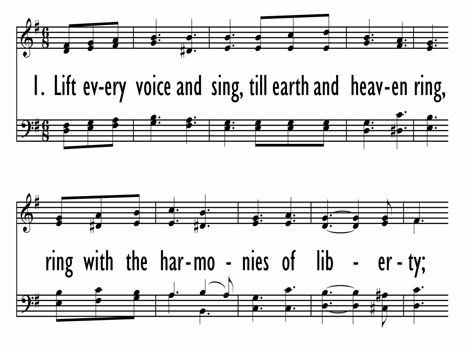 lift every voice and sing flute sheet music