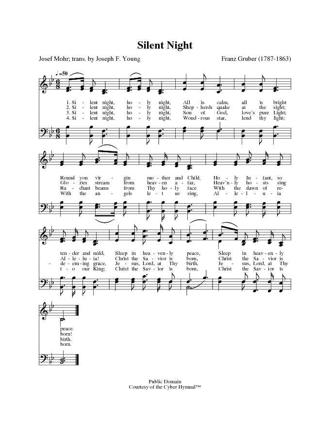 The Cyber Hymnal 6072. Silent night, holy night | Hymnary.org