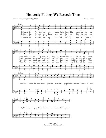 Wedding Hymns and songs: Heavenly Father, Send Thy Blessing.txt - lyrics,  chords and PDF