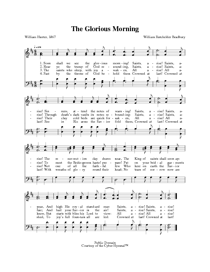 The Glorious Morning | Hymnary.org