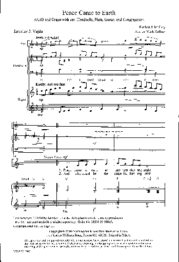 Peace Came to Earth (Choral Score) | Hymnary.org