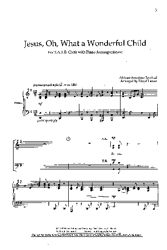 Jesus Oh What A Wonderful Child Chord Chart