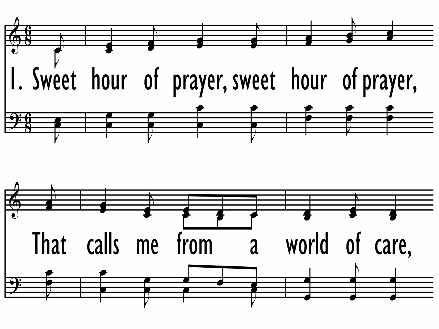 SWEET HOUR OF PRAYER (Celebration Hymnal 640. 