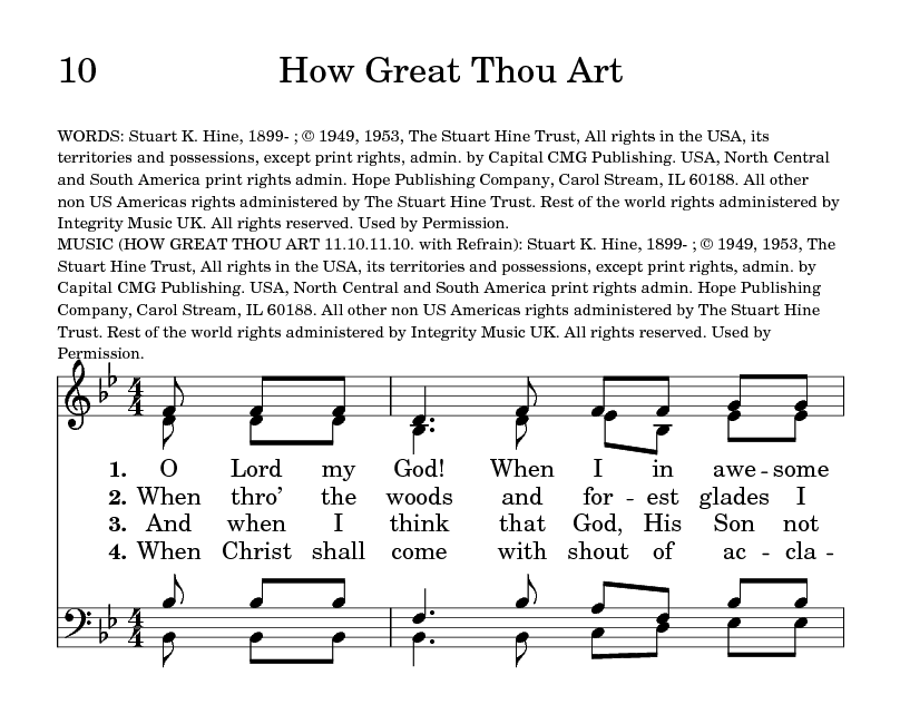How great thou art - How Great Thou Art Swedish folk melody Sheet