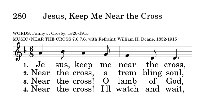 jesus keep me near the cross baptist hymnal