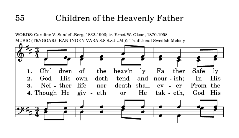 Children Of The Heavenly Father(flute) - Hymn Lyrics & Music 