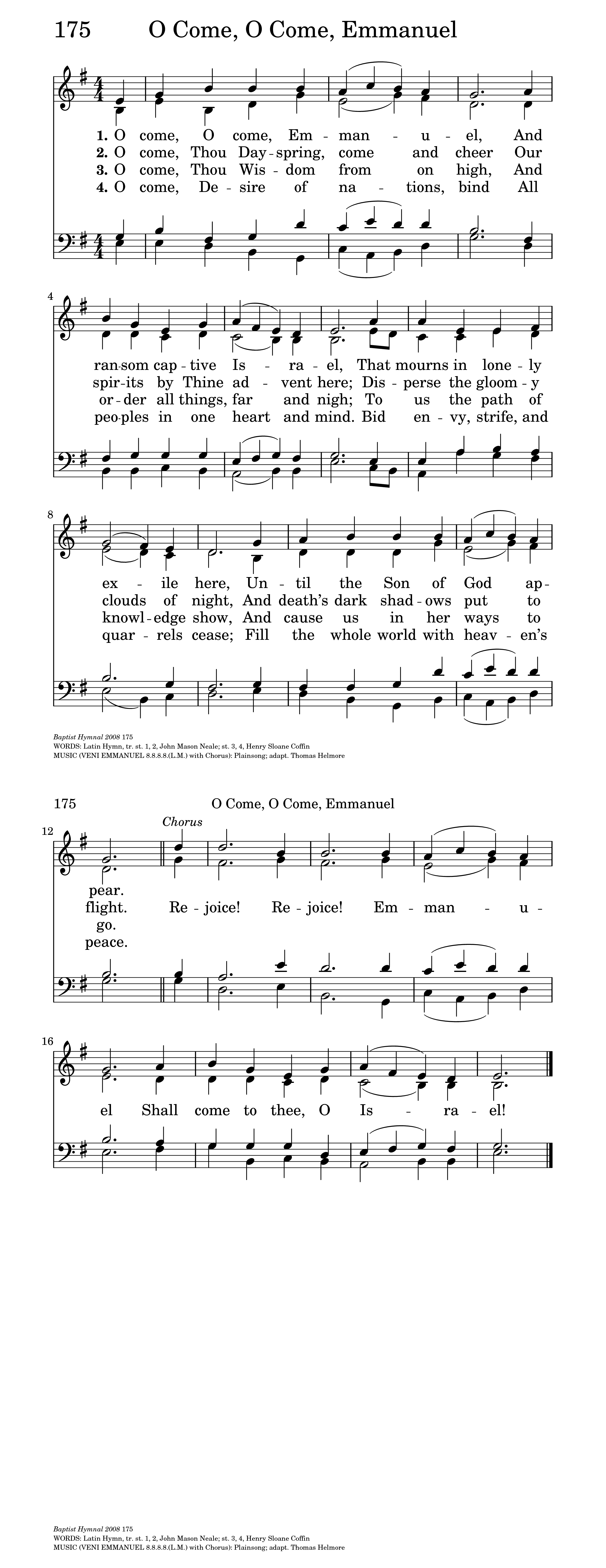 O Come O Come Emmanuel Hymnary Org