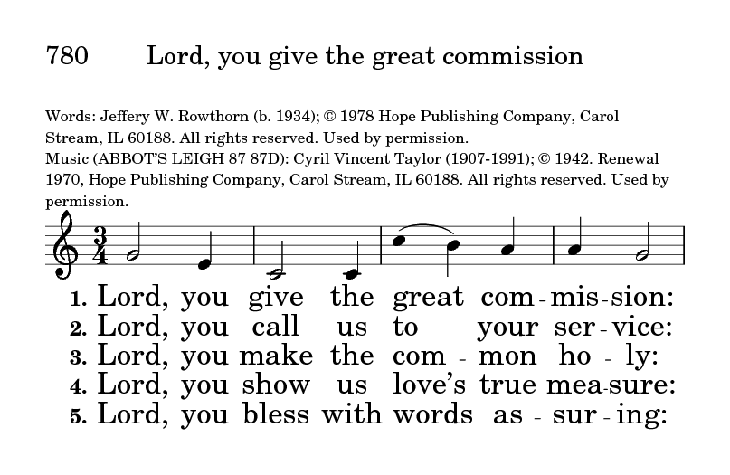 Wonder, Love, and Praise: a supplement to the Hymnal 1982 780
