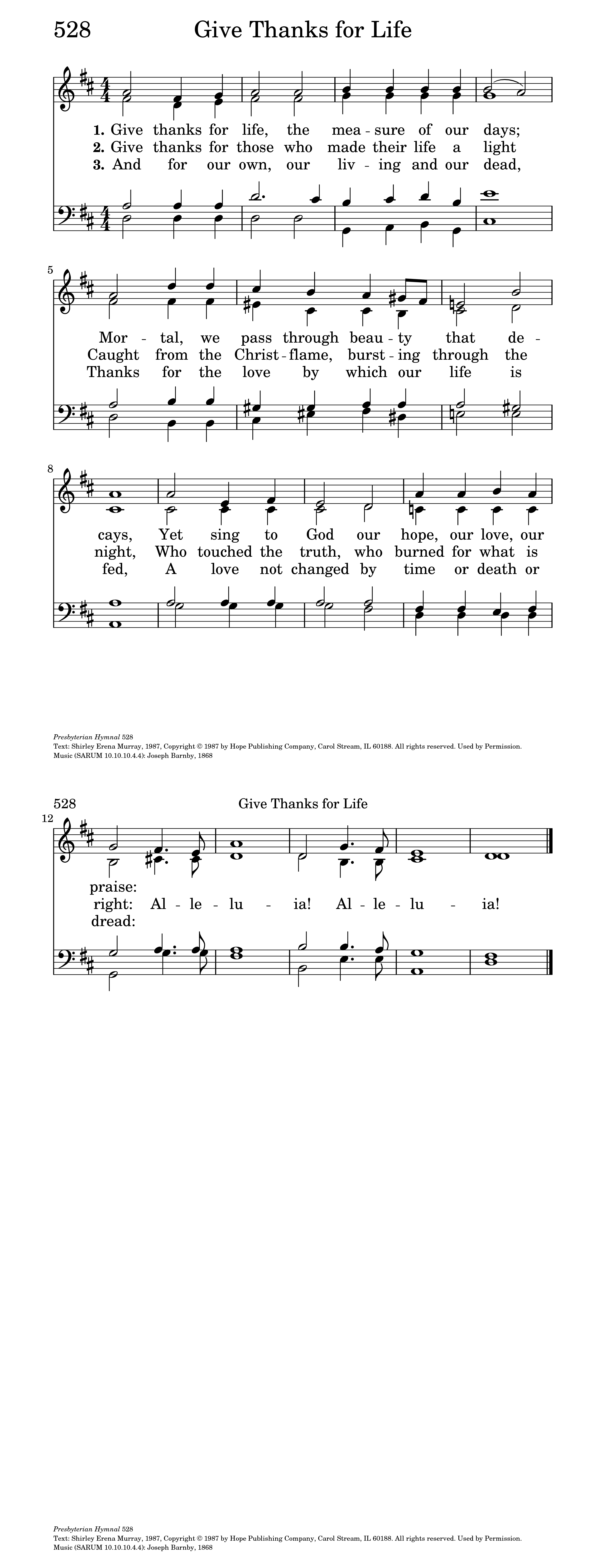 Give Thanks For Life Hymnary Org