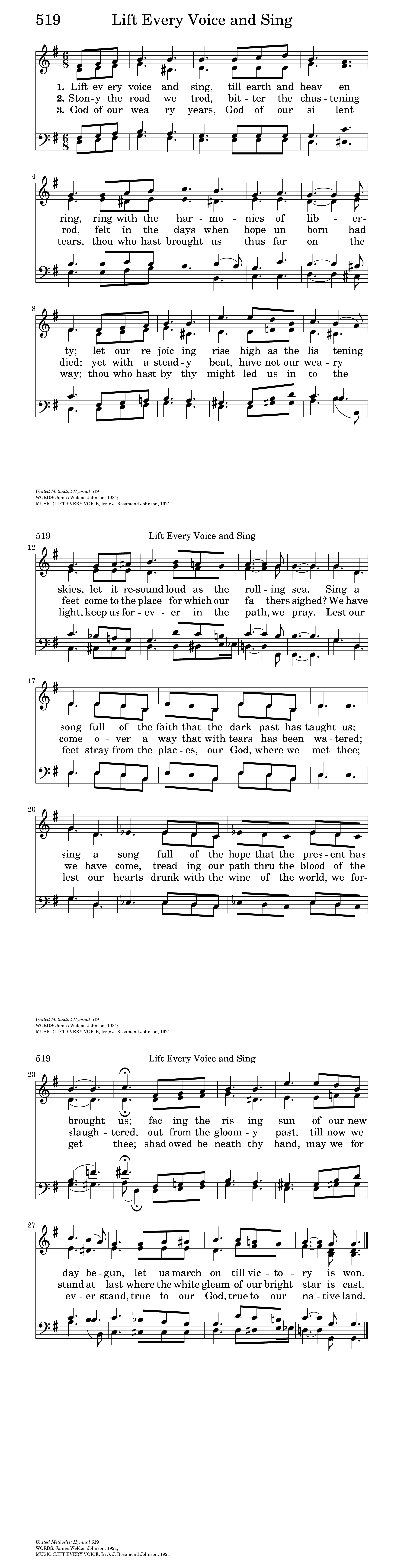 The United Methodist Hymnal 519. Lift every voice and sing | Hymnary.org