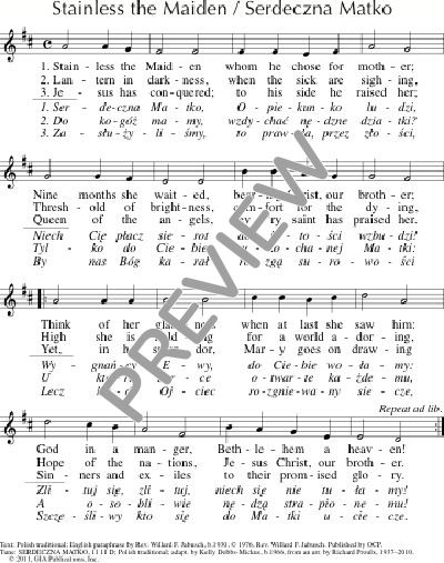 Worship (4th ed.) 900. Stainless the Maiden whom he chose for the