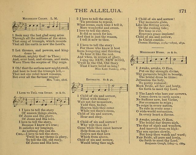 The Alleluia: a collection of hymns and tunes for the church scool, and the mid-week meeting page 171