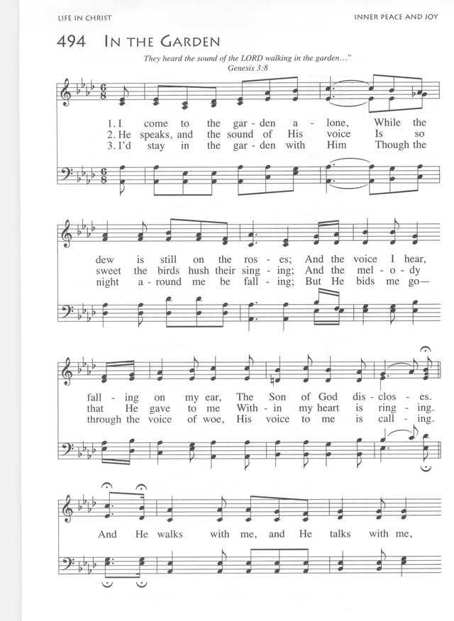 African American Heritage Hymnal 494 I Come To The Garden Alone