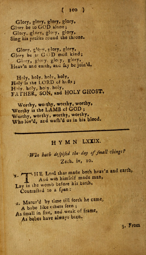 A Choice Collection of Hymns, in which are some never before printed page 100