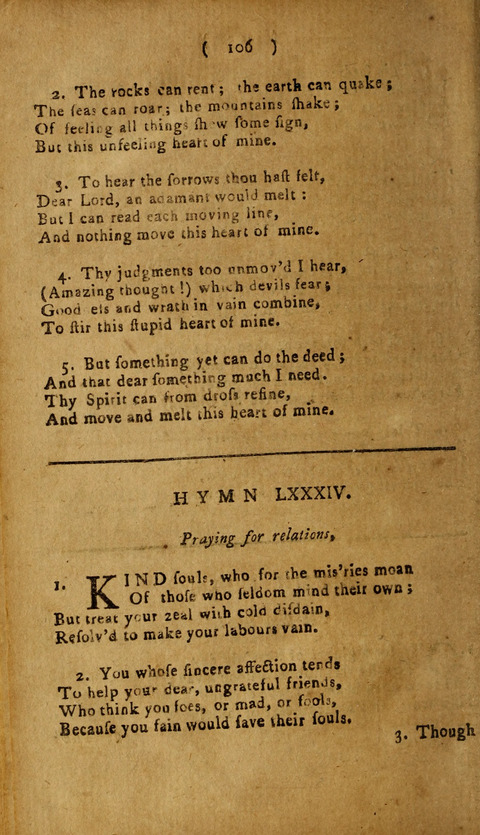 A Choice Collection of Hymns, in which are some never before printed page 106