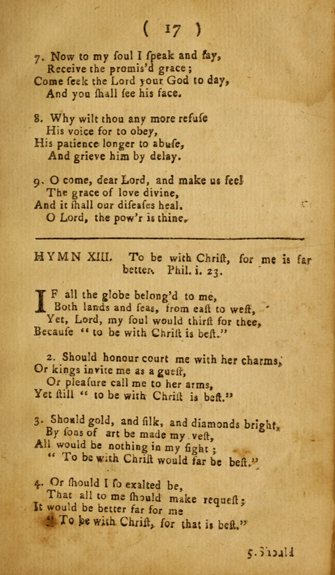 A Choice Collection of Hymns, in which are some never before printed page 15