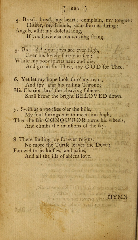 A Choice Collection of Hymns, in which are some never before printed page 220