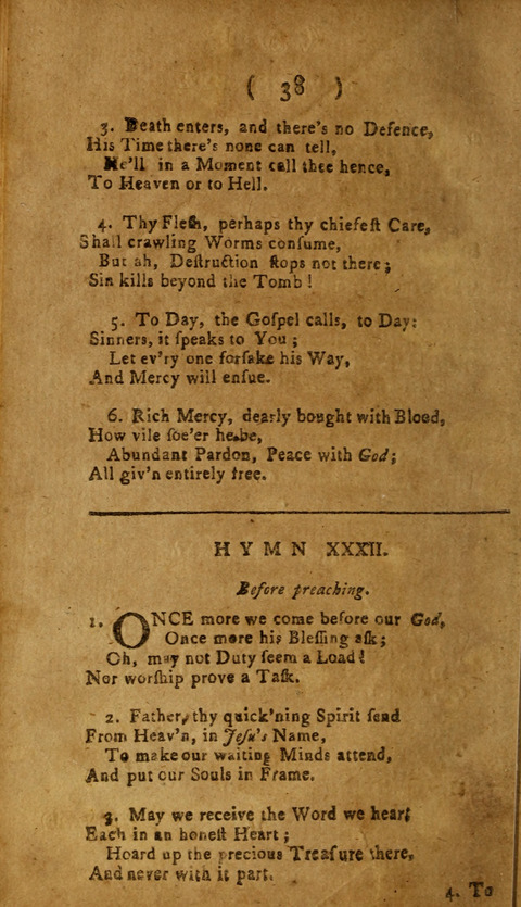 A Choice Collection of Hymns, in which are some never before printed page 36