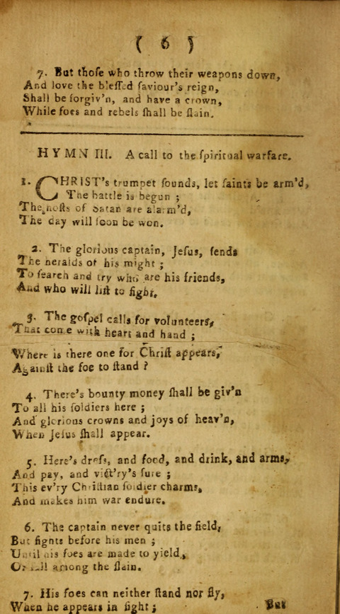 A Choice Collection of Hymns, in which are some never before printed page 6