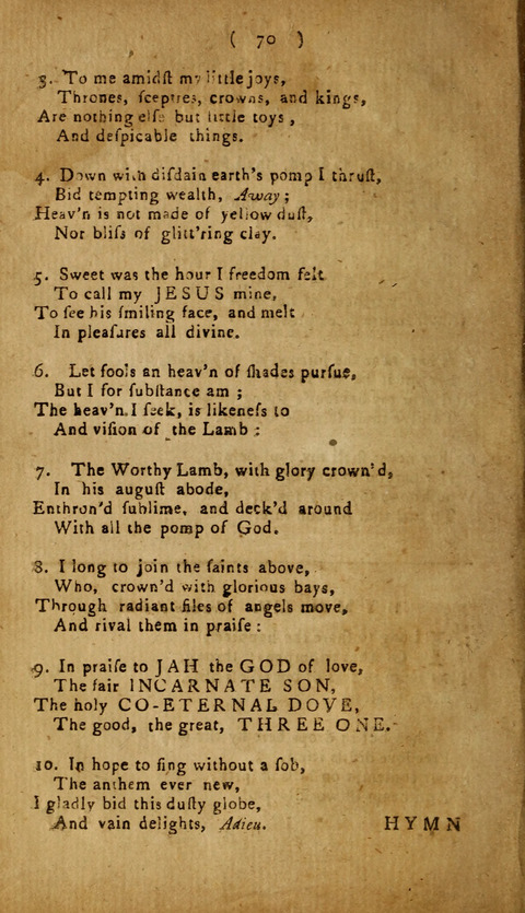 A Choice Collection of Hymns, in which are some never before printed page 68