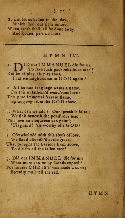 A Choice Collection of Hymns, in which are some never before printed page 70