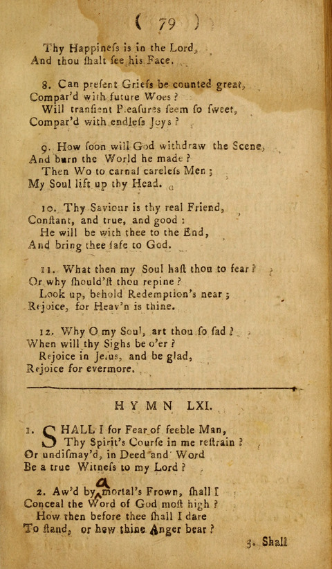 A Choice Collection of Hymns, in which are some never before printed page 79