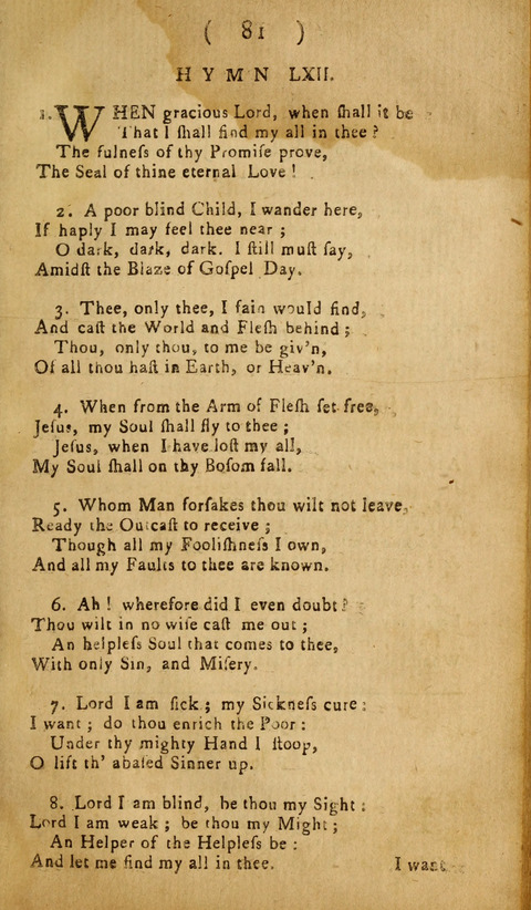 A Choice Collection of Hymns, in which are some never before printed page 81