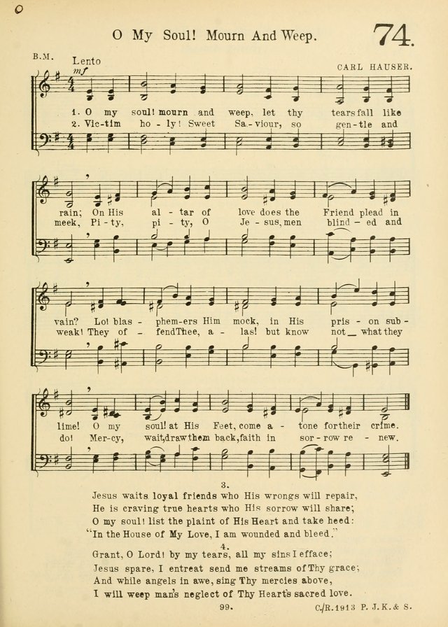 American Catholic Hymnal: an extensive collection of hymns, Latin chants, and sacred songs for church, school, and home, including Gregorian masses, vesper psalms, litanies... page 106