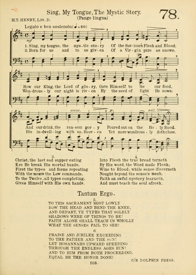American Catholic Hymnal: an extensive collection of hymns, Latin chants, and sacred songs for church, school, and home, including Gregorian masses, vesper psalms, litanies... page 110