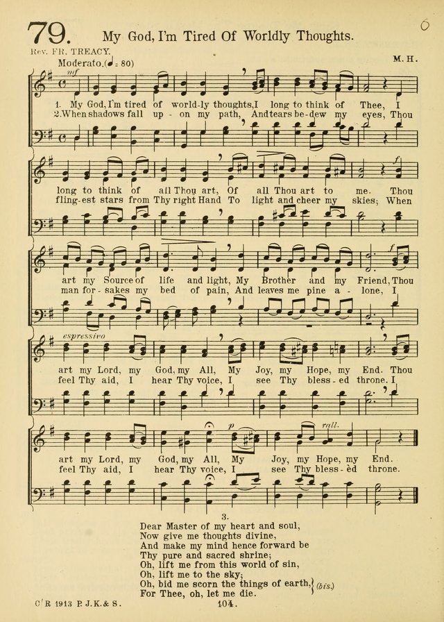 American Catholic Hymnal: an extensive collection of hymns, Latin chants, and sacred songs for church, school, and home, including Gregorian masses, vesper psalms, litanies... page 111