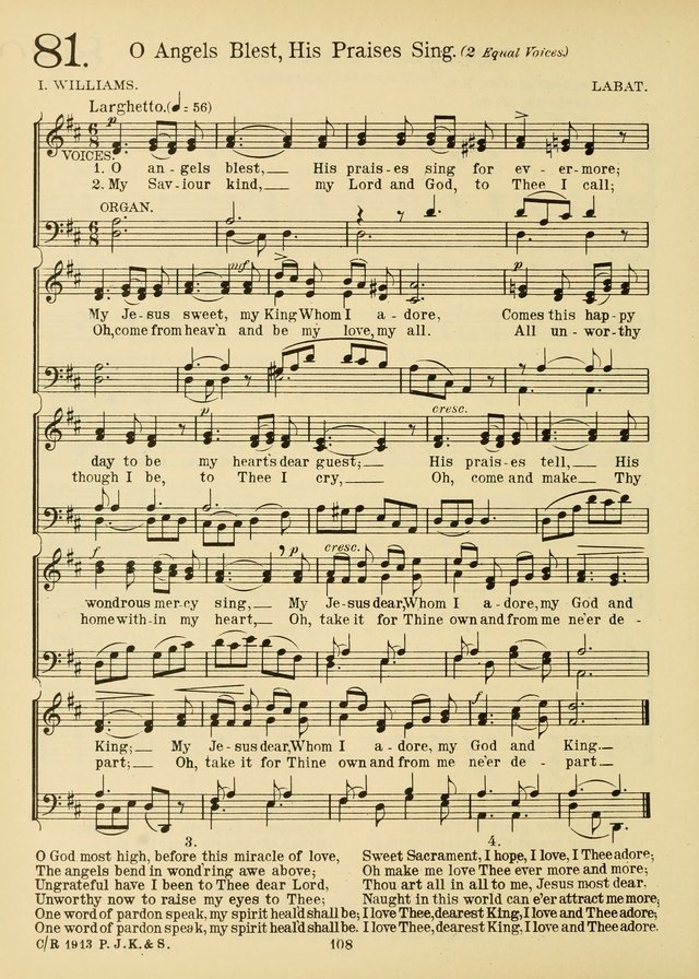 American Catholic Hymnal: an extensive collection of hymns, Latin chants, and sacred songs for church, school, and home, including Gregorian masses, vesper psalms, litanies... page 115