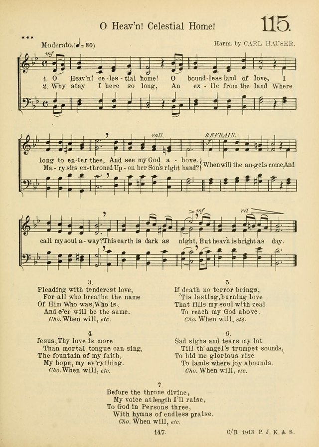 American Catholic Hymnal: an extensive collection of hymns, Latin chants, and sacred songs for church, school, and home, including Gregorian masses, vesper psalms, litanies... page 154