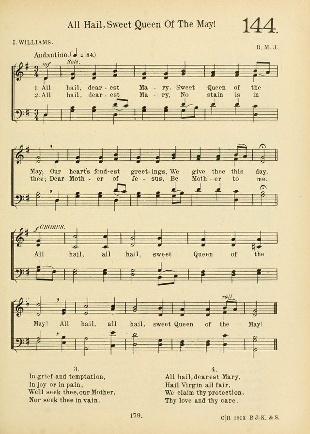 American Catholic Hymnal: an extensive collection of hymns, Latin chants, and sacred songs for church, school, and home, including Gregorian masses, vesper psalms, litanies... page 186